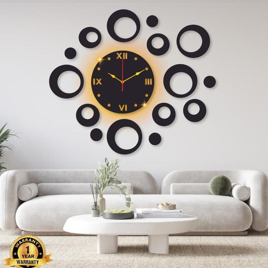 Ring Design Laminated Wall Clock With Backlight