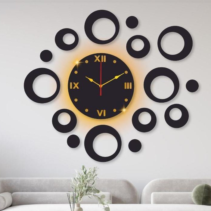 Ring Design Laminated Wall Clock With Backlight