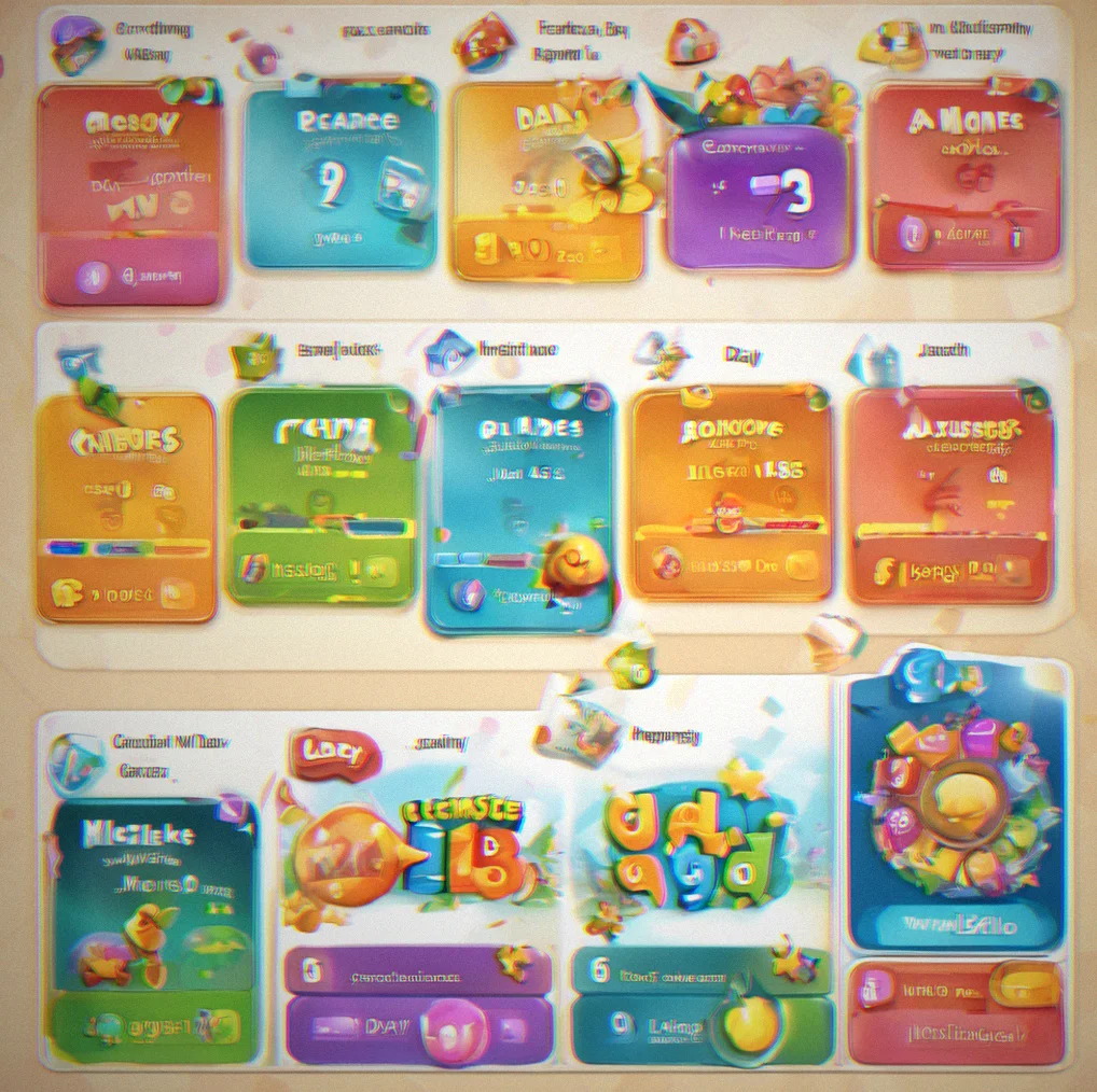 Daily login calendar showing consecutive day markers and optional achiveement badges with no penalty indicators for missed days