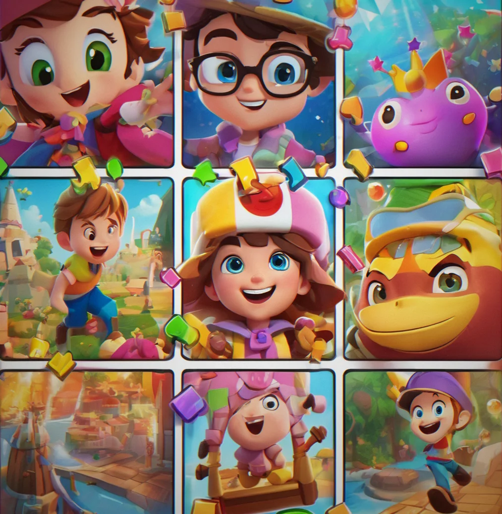 Close-up of a completed puzzle level with celebratory visual effects and a checkmark overlay